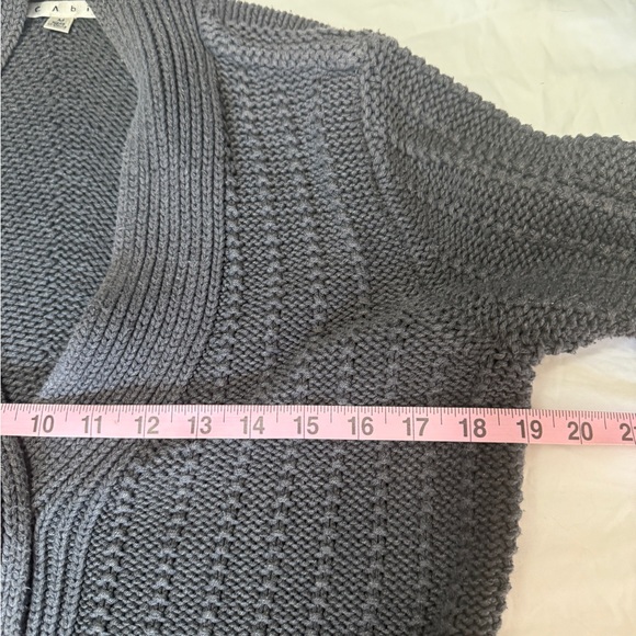 Cabi Gray Long Knit Cardigan Sweater Coat Women’s M | Button Front Pockets - Picture 7 of 7